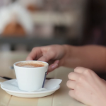 Having a cup of Coffee